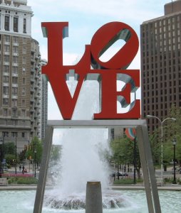 Red LOVE sign in Minneapolis